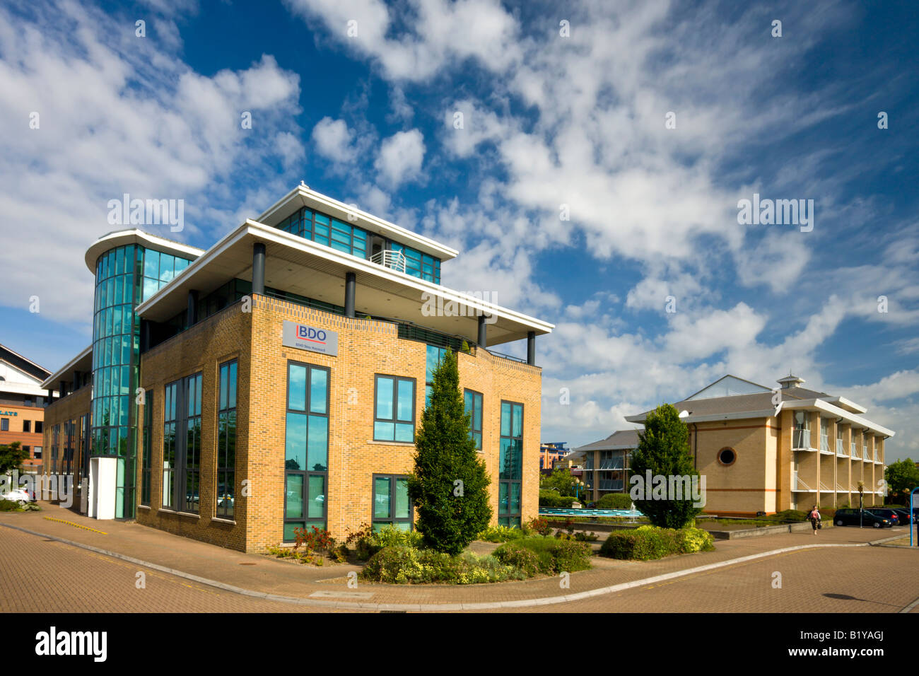 Moderni edifici per uffici a Ocean Village in Southampton Hampshire Inghilterra Foto Stock