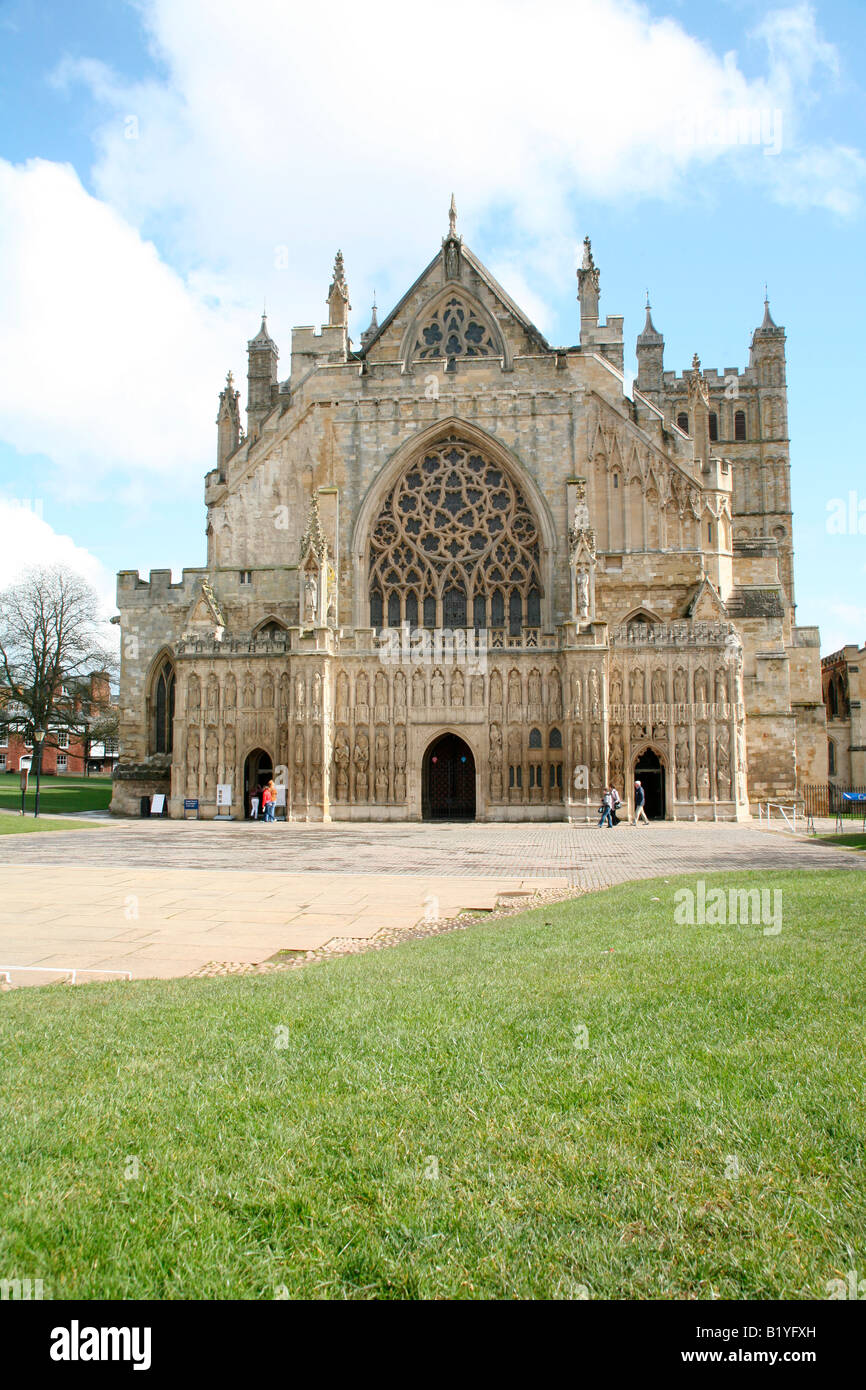 La Cattedrale di Exeter, Devon, Inghilterra Foto Stock