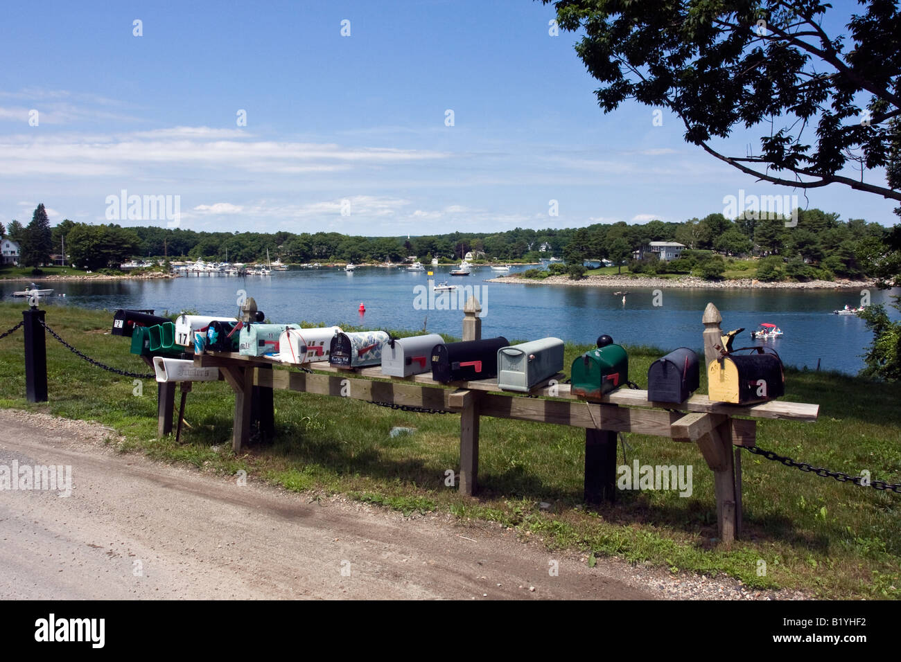 Cassette postali di spiaggia, York Beach, Maine Foto Stock