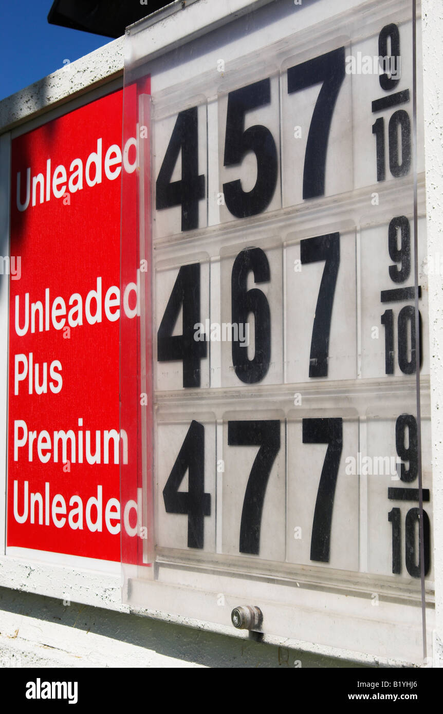 I prezzi della benzina, Orange County, California, Stati Uniti d'America. Luglio 2008. Foto Stock