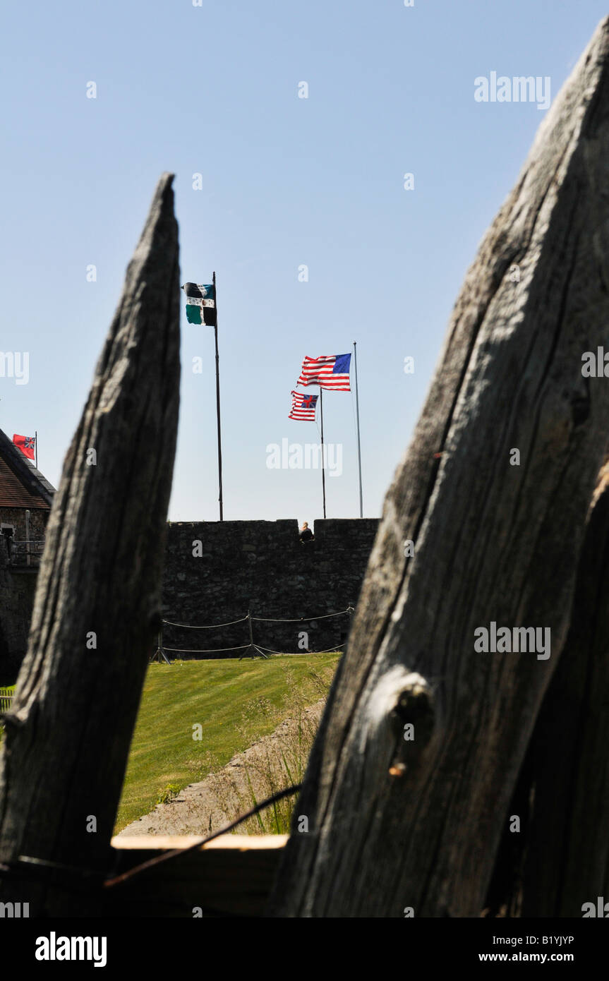 Fort Ticonderoga Pietra miliare nazionale situato in Ticonderoga, New York, Stati Uniti Foto Stock