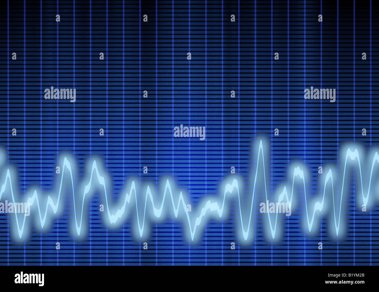 Grande immagine di un audio blu o onda sonora Foto Stock