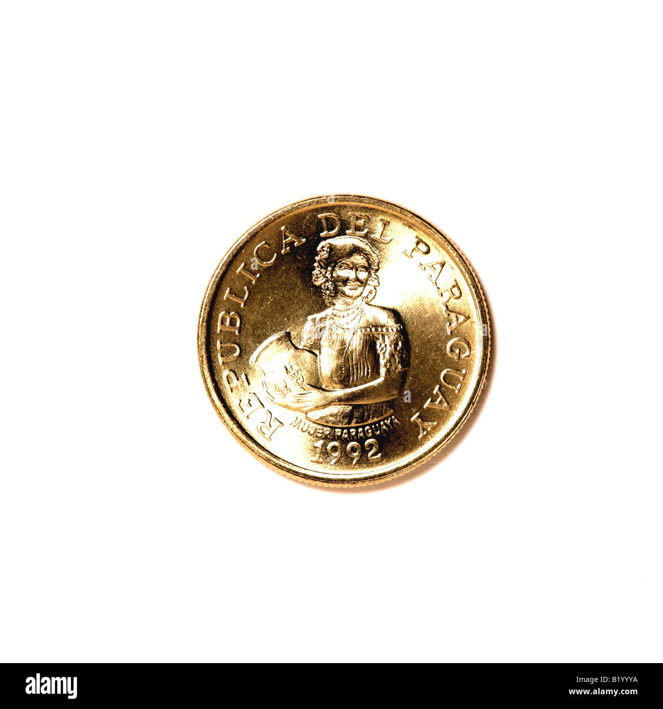Paraguayan 5 moneta Guarani Foto Stock