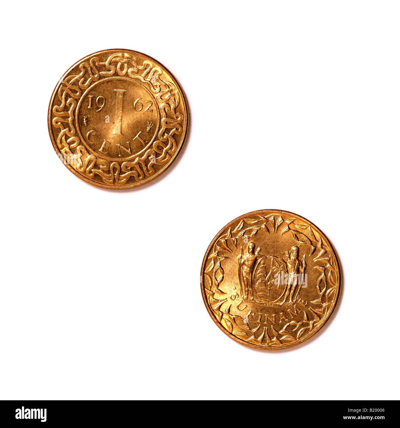 Moneta da 1 cent Surinam Foto Stock