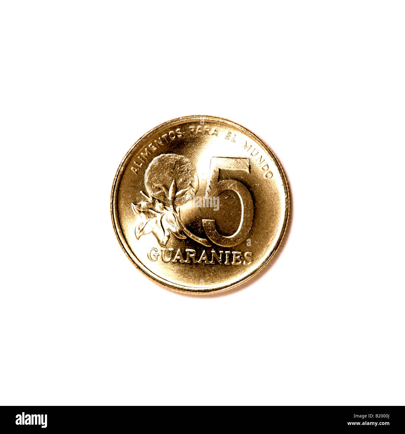 Paraguayan 5 moneta Guarani Foto Stock