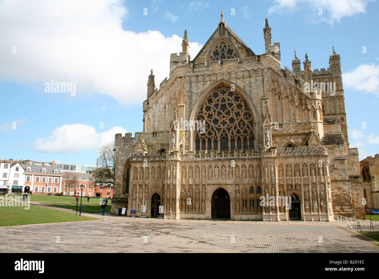 La Cattedrale di Exeter, Devon, Inghilterra Foto Stock