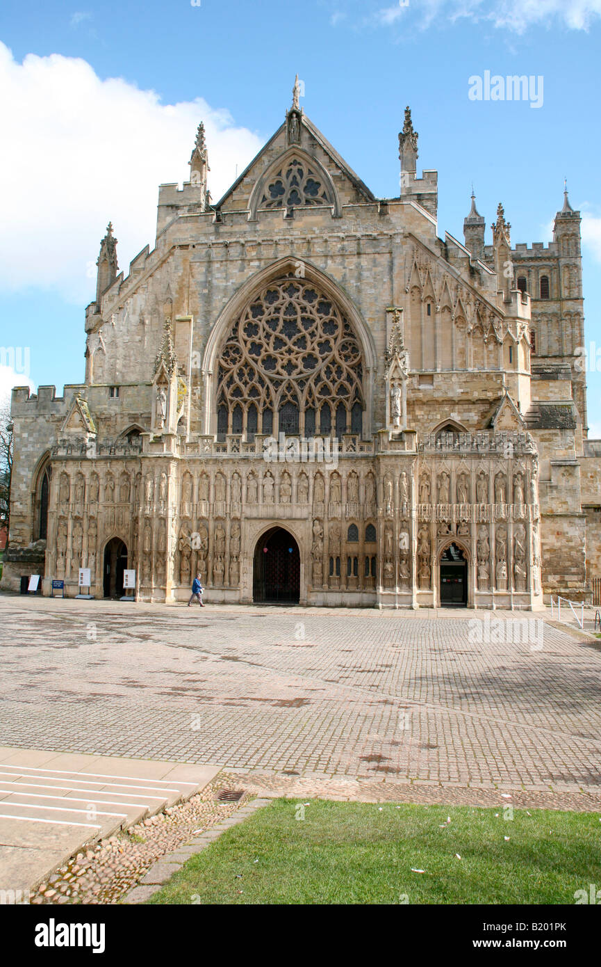 La Cattedrale di Exeter, Devon, Inghilterra Foto Stock