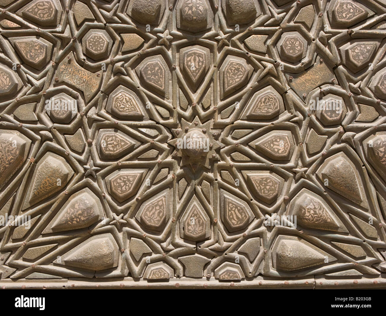 Il sultano Barquq complessa, Il Cairo, dettaglio della porta Foto Stock