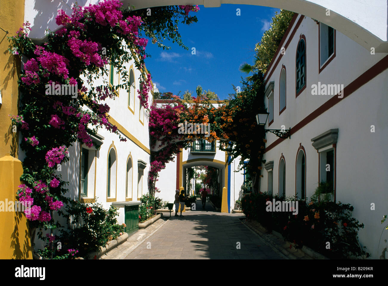 Tipico lane in Puerto Mogan Gran Canaria Isole Canarie Spagna Foto Stock