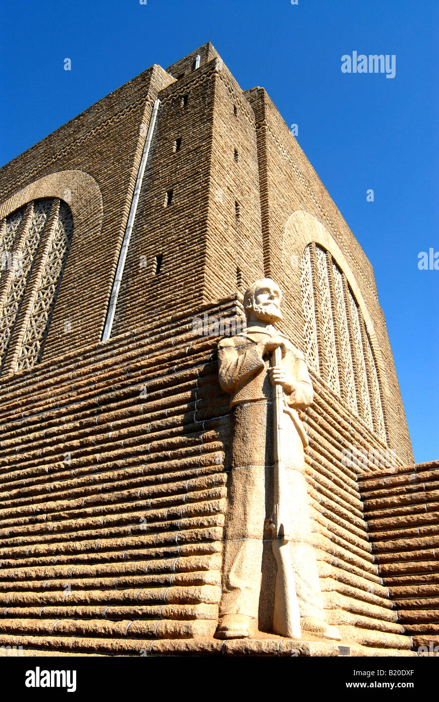 Piet Retief statua, Voortrekker monumento nazionale Pretoria Sud Africa Foto Stock
