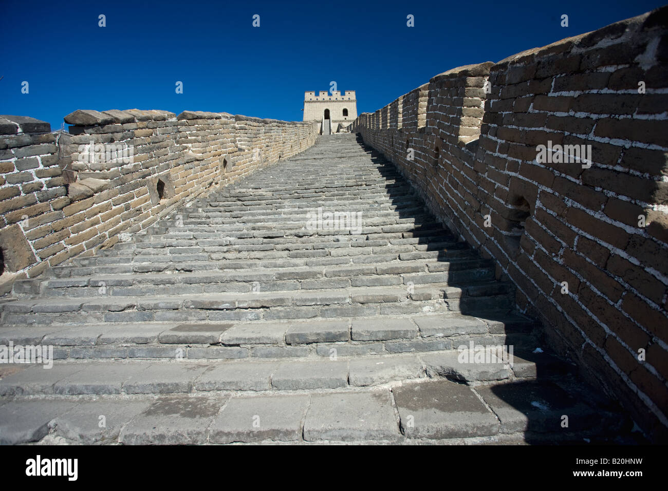 L'antica Grande Muraglia a Mutianyu a nord di Pechino Pechino in precedenza Foto Stock