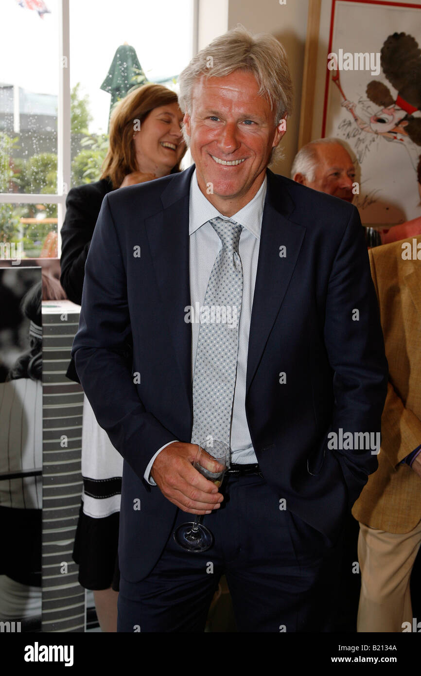 Lo svedese la leggenda del tennis Björn Borg visite Wimbledon Tennis Championships 2008 Foto Stock