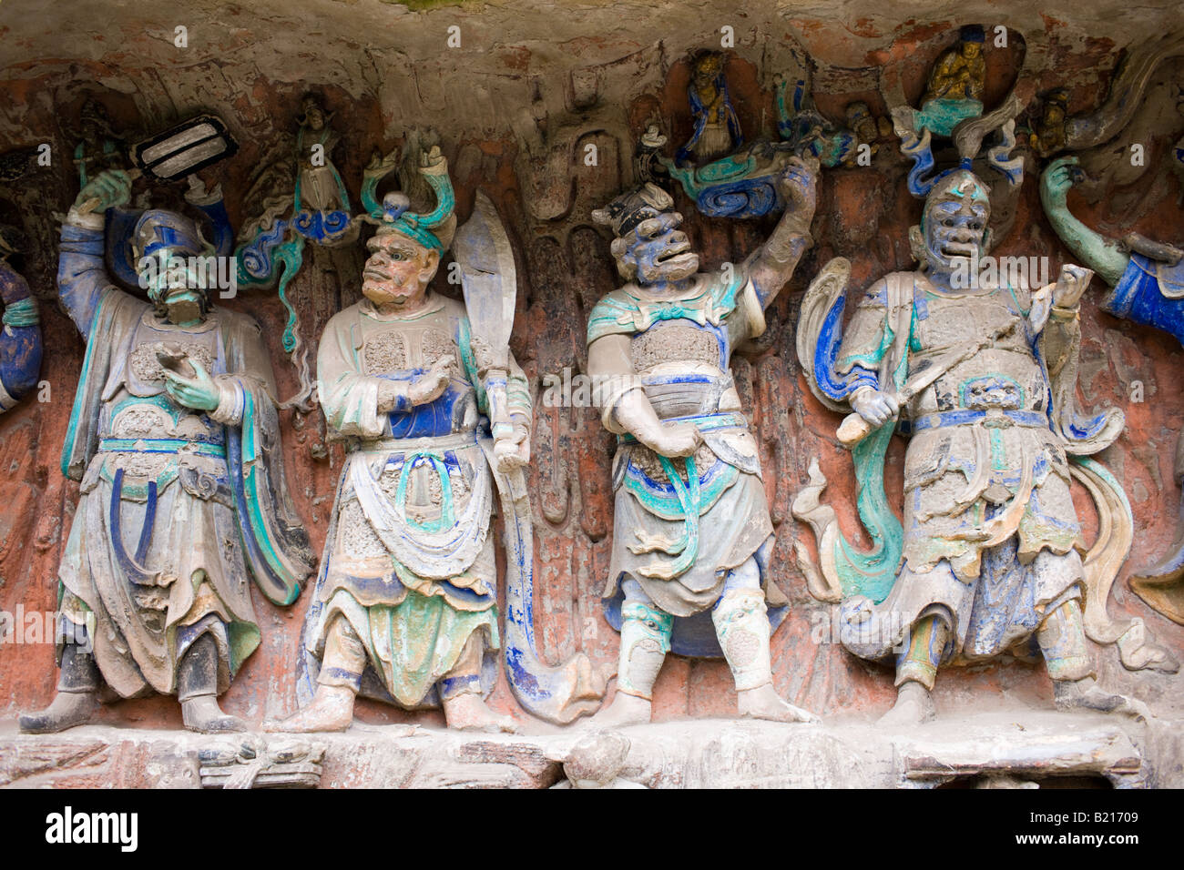 Dazu incisioni rupestri a Mount Baoding Chongqing Cina Foto Stock