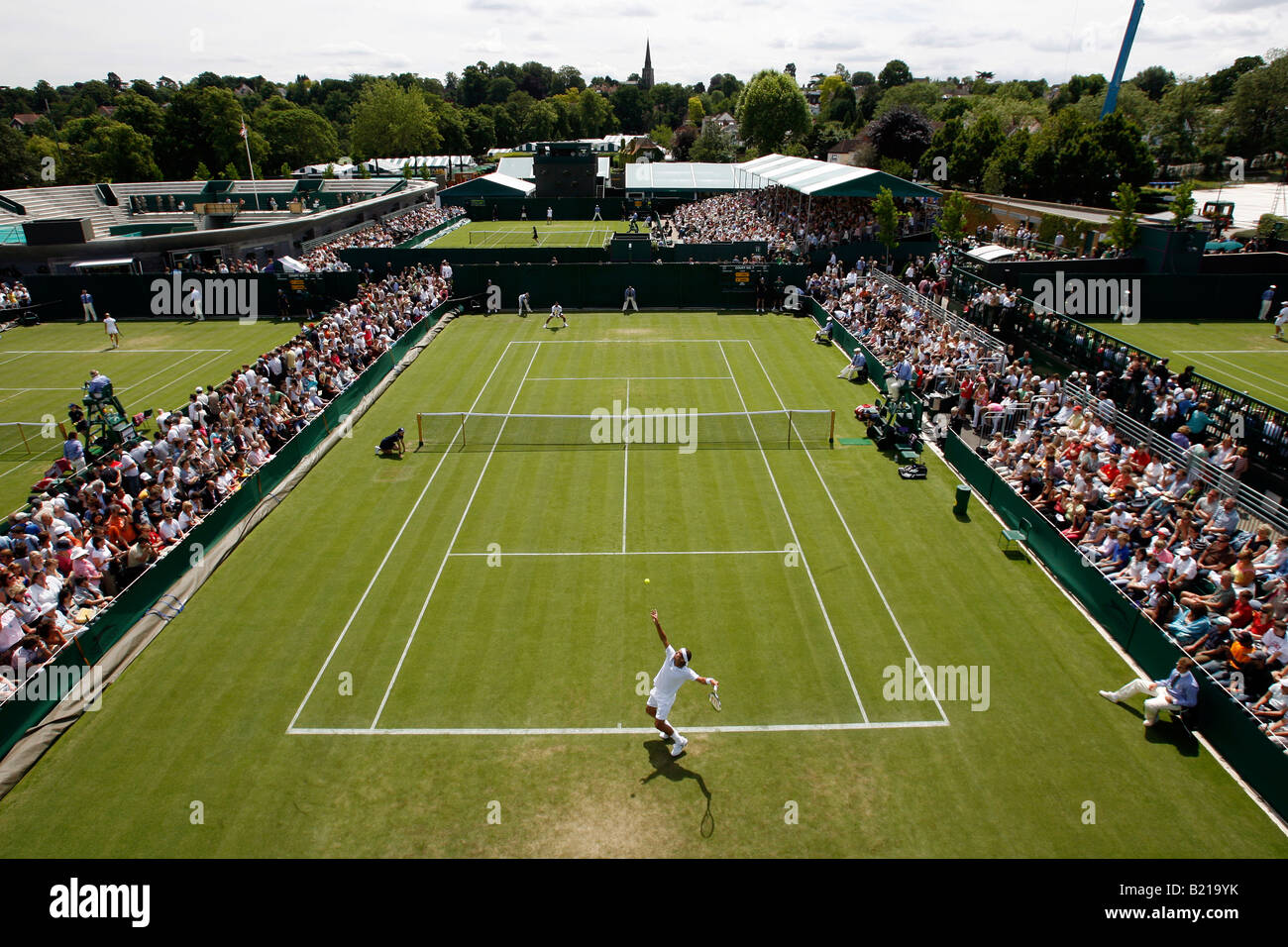 Vista della corte 7 durante la riproduzione a Wimbledon Tennis Championships 2008 Foto Stock
