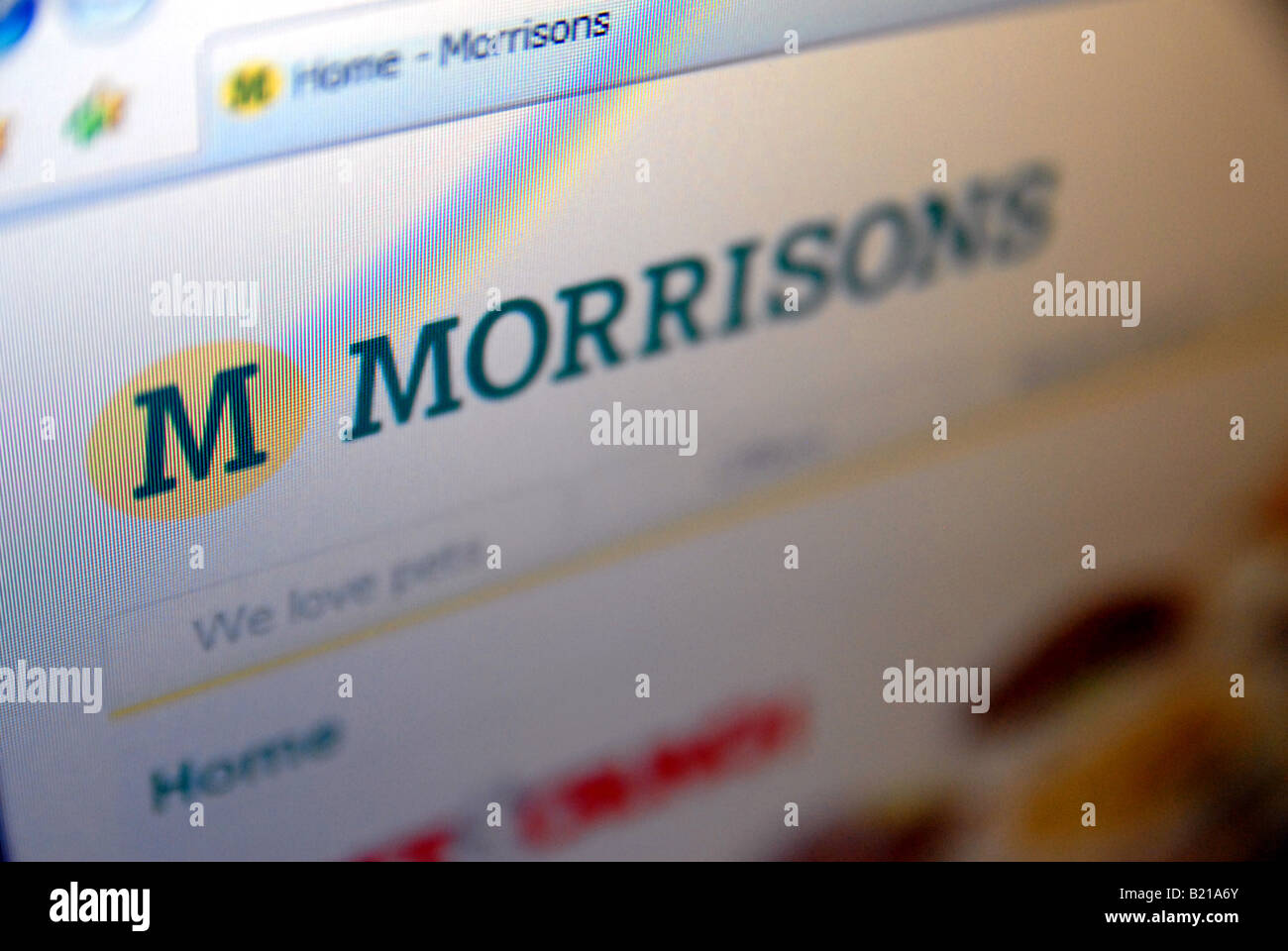Morrisons supermercato sito web creative focus. Foto Stock