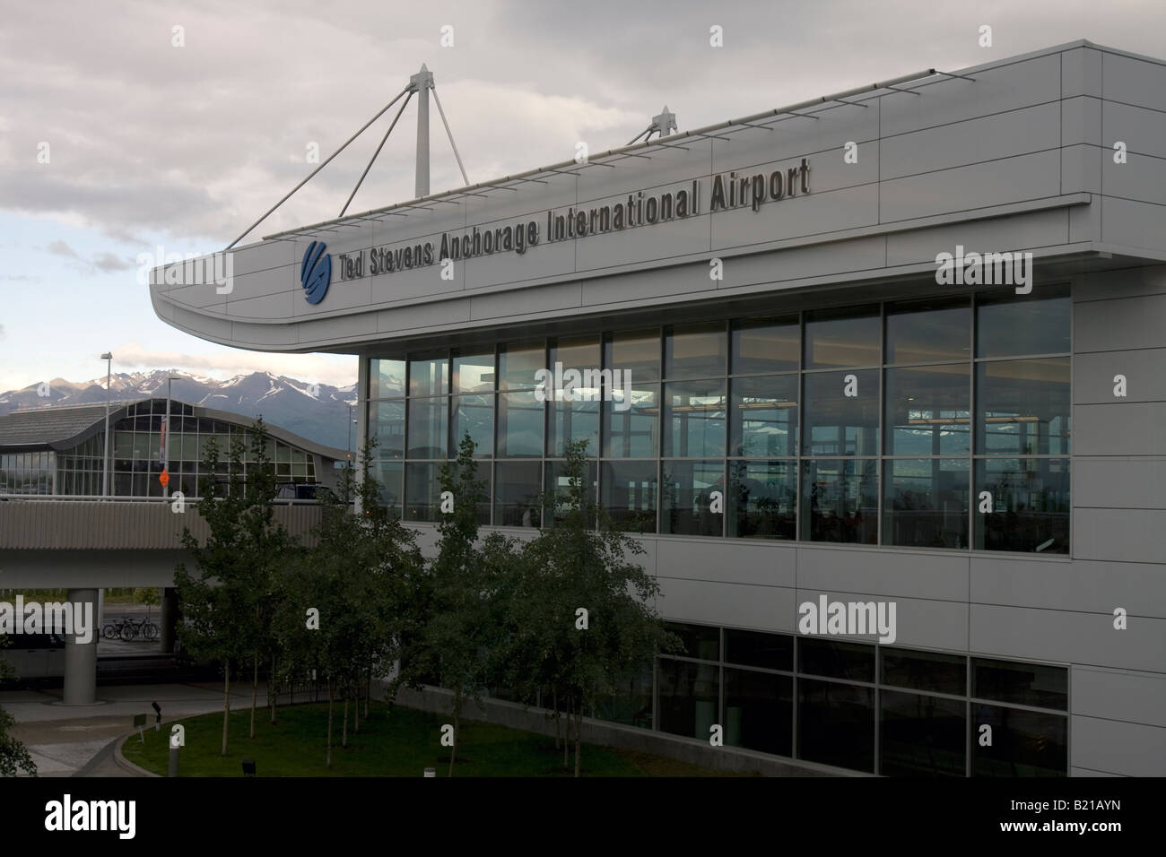 Edificio Terminal a 'Ted Stevens Anchorage International Airport", Anchorage in Alaska, Foto Stock