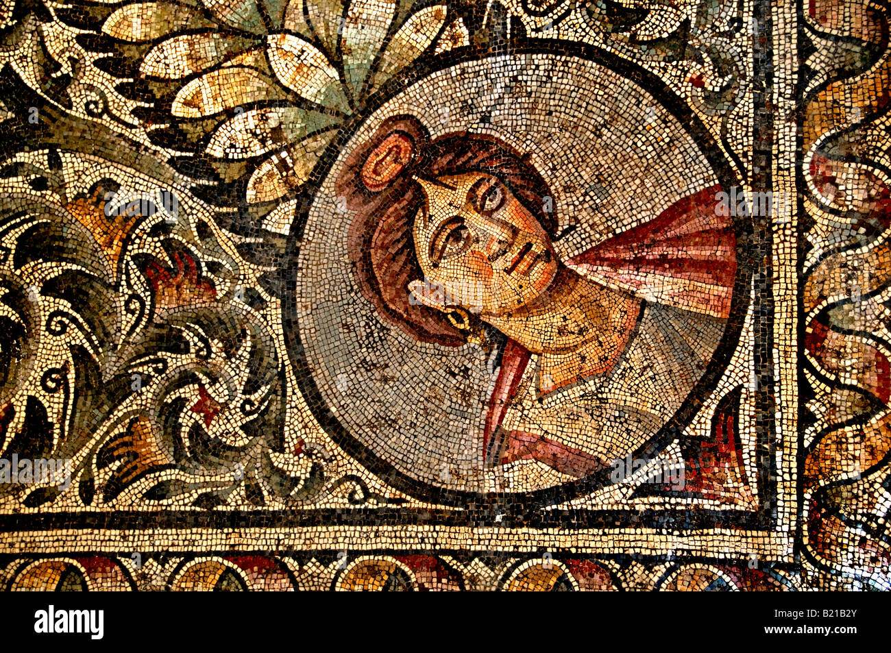 Le sezioni dei mesi e delle stagioni marciapiede iv secolo D.C. Cartagine mosaici mosaici Foto Stock