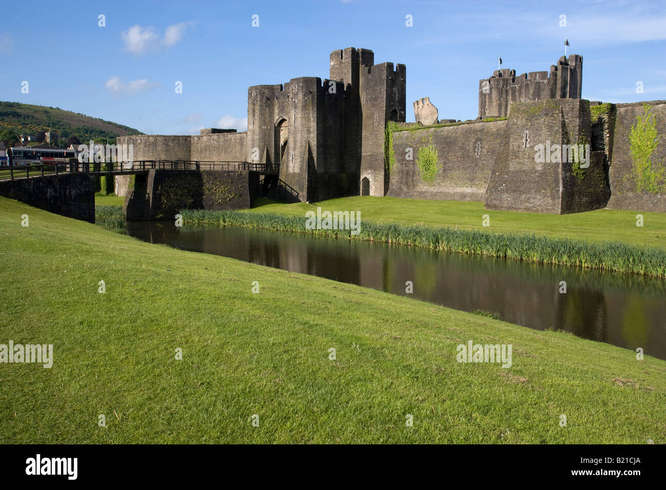 Castello di Caerphilly Galles del Sud Foto Stock