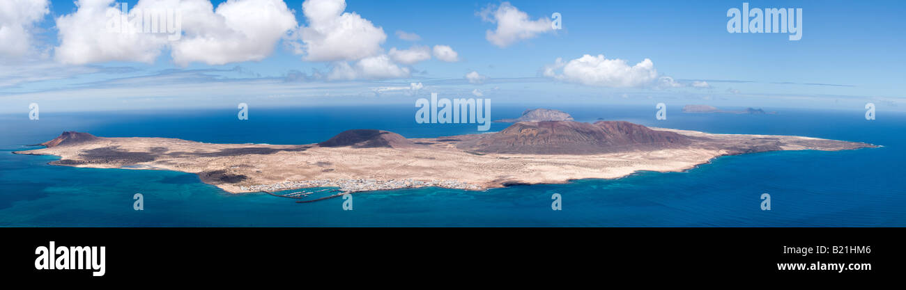 Vista panoramica dell'isola di La Graciosa, Isole Canarie Foto Stock