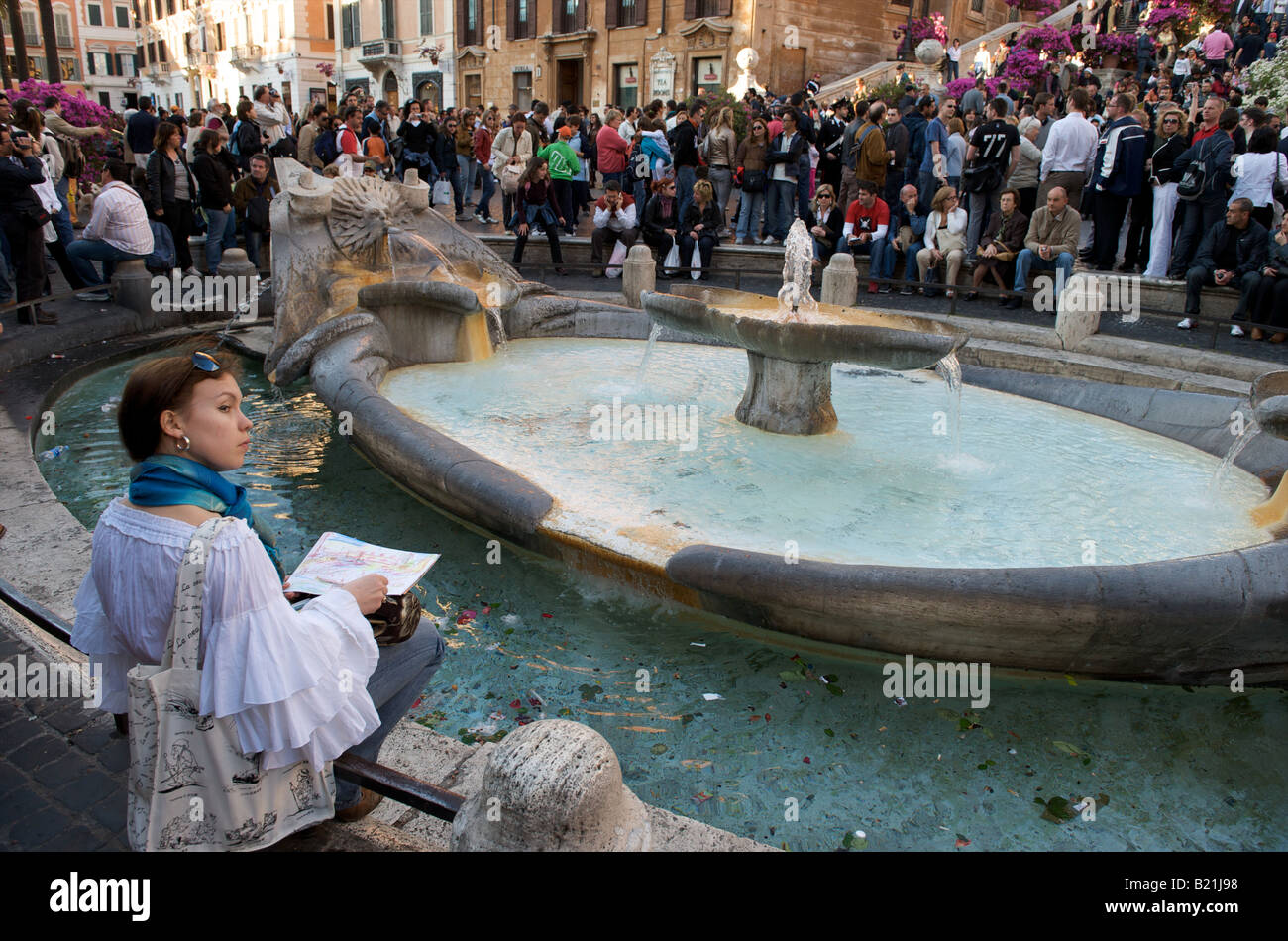 Un artista a Piazza di Spagna - Roma, Italia Foto Stock