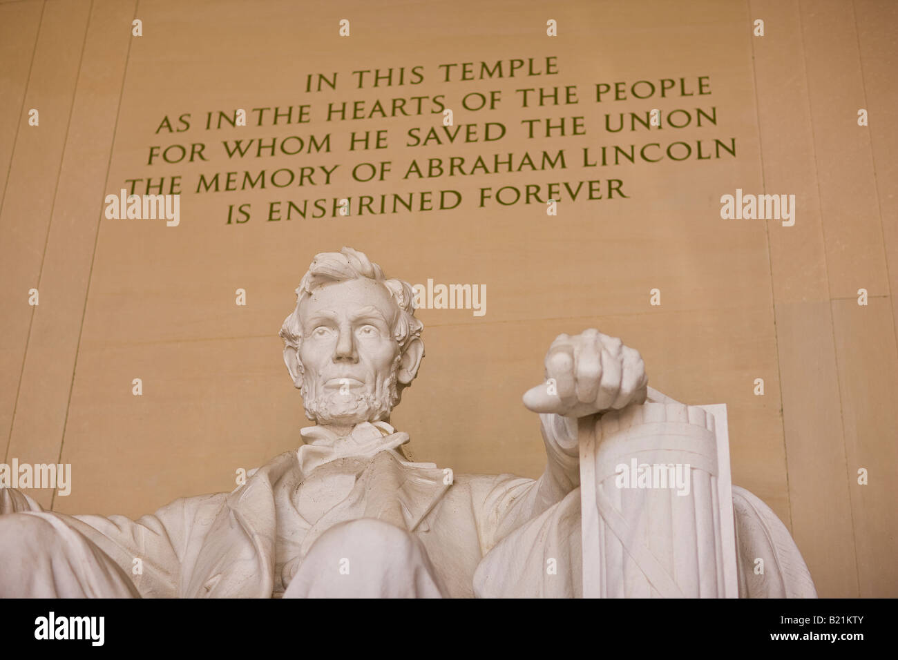 WASHINGTON DC - Statua di Abraham Lincoln, il Lincoln Memorial, situato sul National Mall Foto Stock