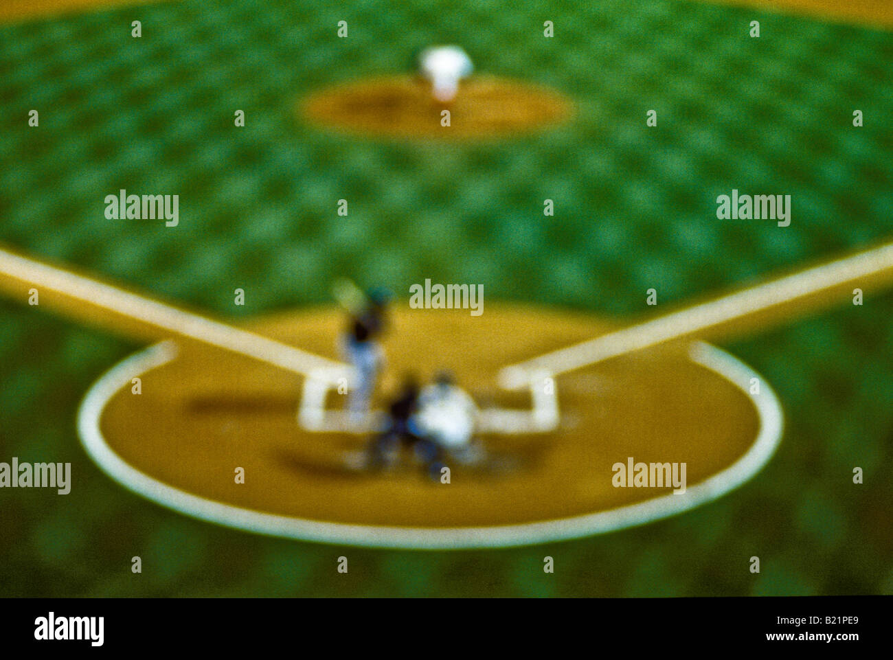 Abstract soft focus baseball gioco pastella di colpire Foto Stock