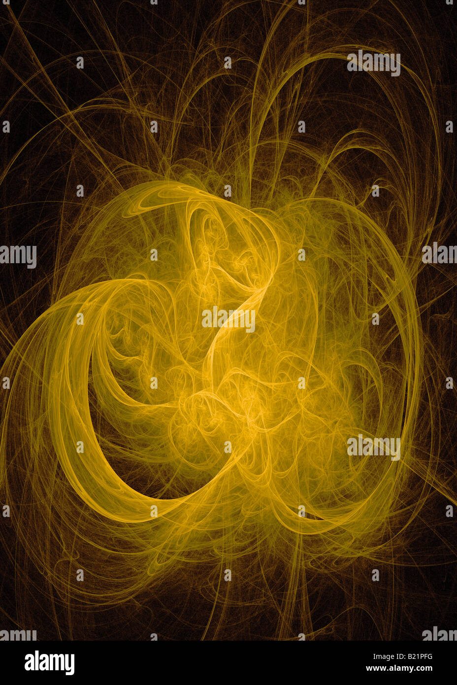 Abstract Frattale somigliante a rosa gialla Foto Stock