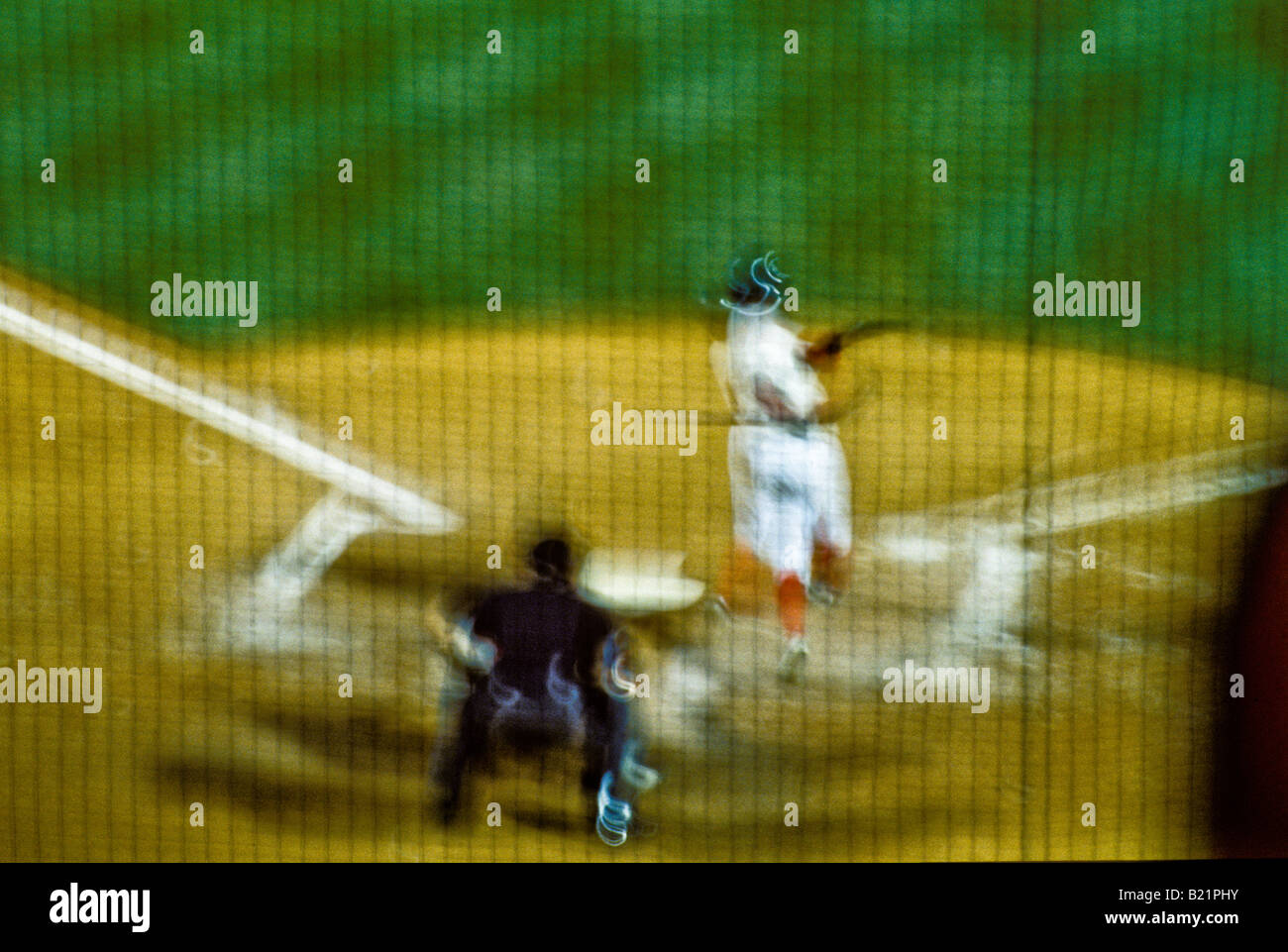 Abstract soft focus baseball gioco pastella di colpire Foto Stock