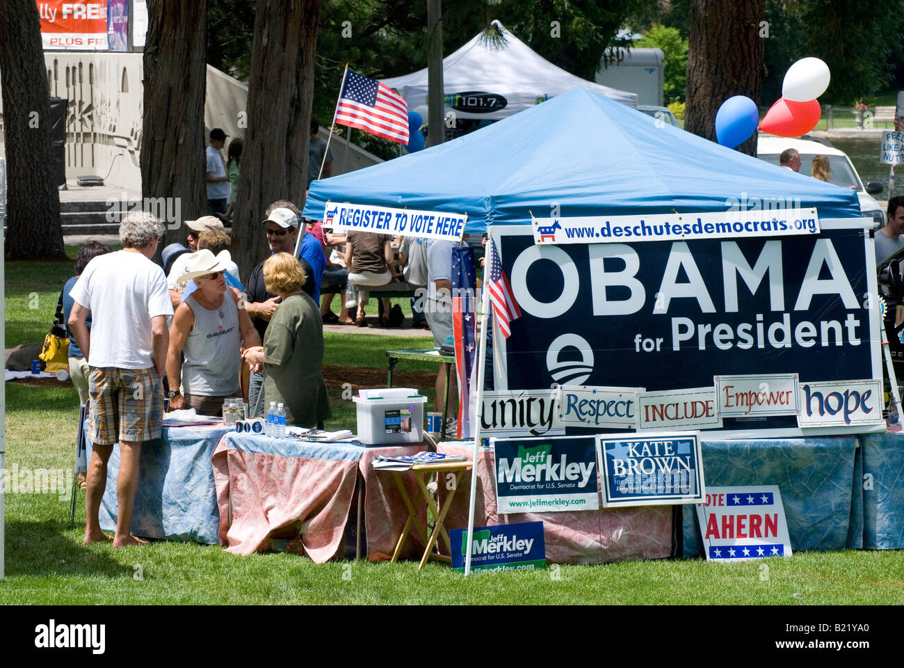 Democratico di registrazione degli elettori per Obama la campagna presidenziale Foto Stock