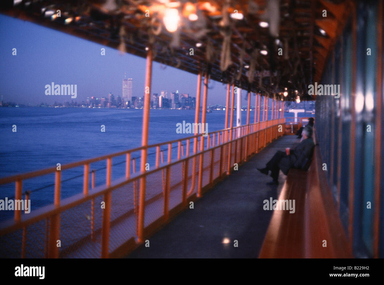 Porto di NY frm Staten Island Ferry NYC Foto Stock
