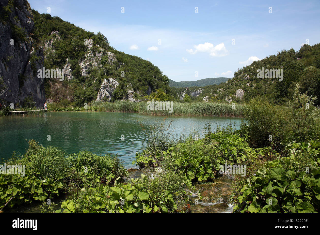 Il parco nazionale di Plitvice è un'area di eccezionale bellezza con le sue sedici laghi e cascate Foto Stock