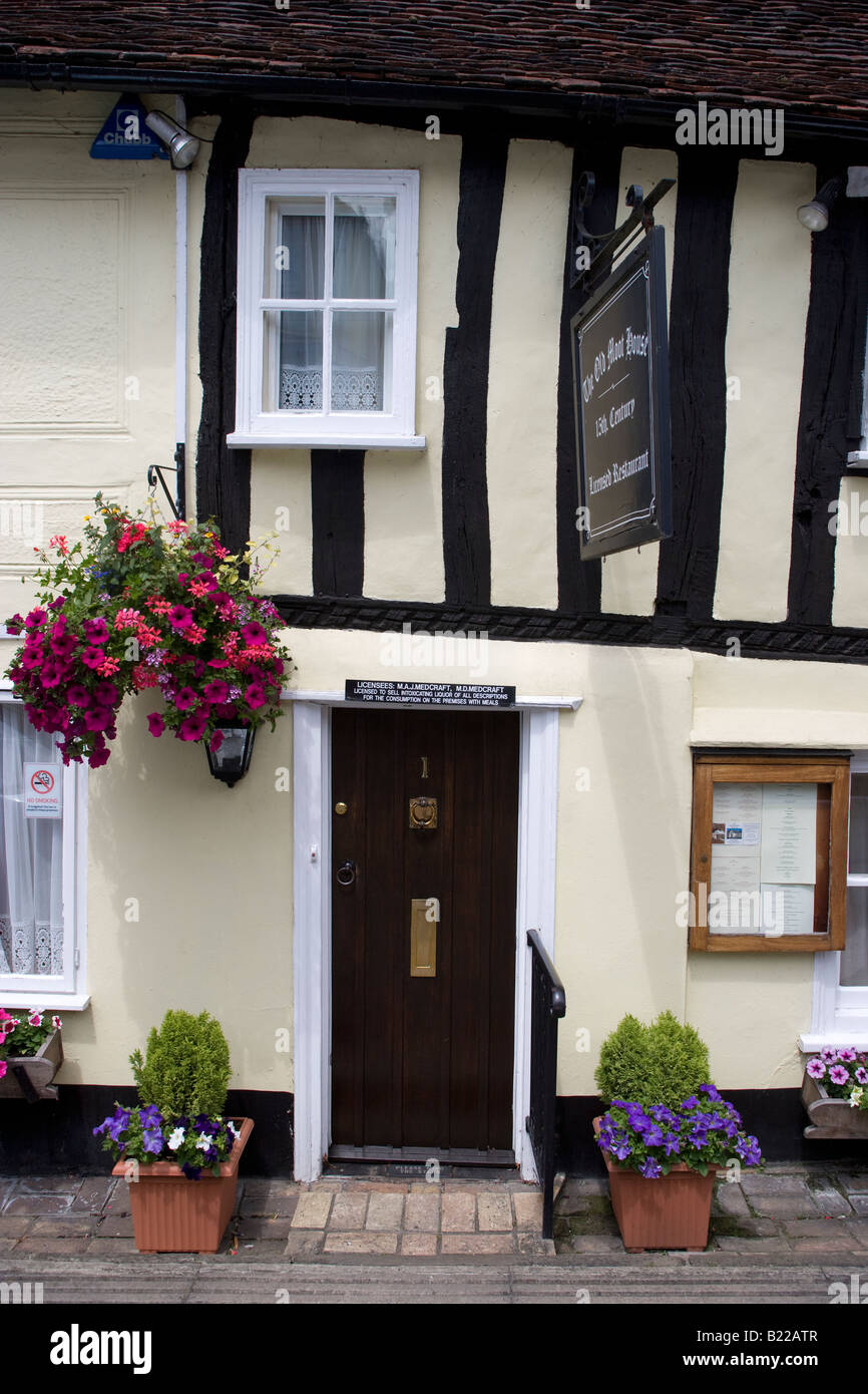 La vecchia casa controverso xv secolo Inn Hedingham Essex Foto Stock