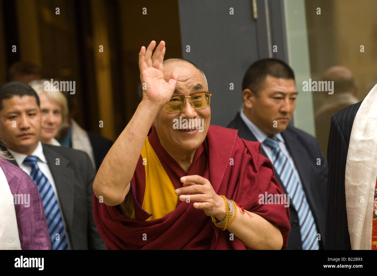 Il Dalai Lama in visita a Oxford nel maggio 2008 Il leader religioso dal Nepal è stata presso la Pitt Rivers Museum a vedere di se stesso Foto Stock