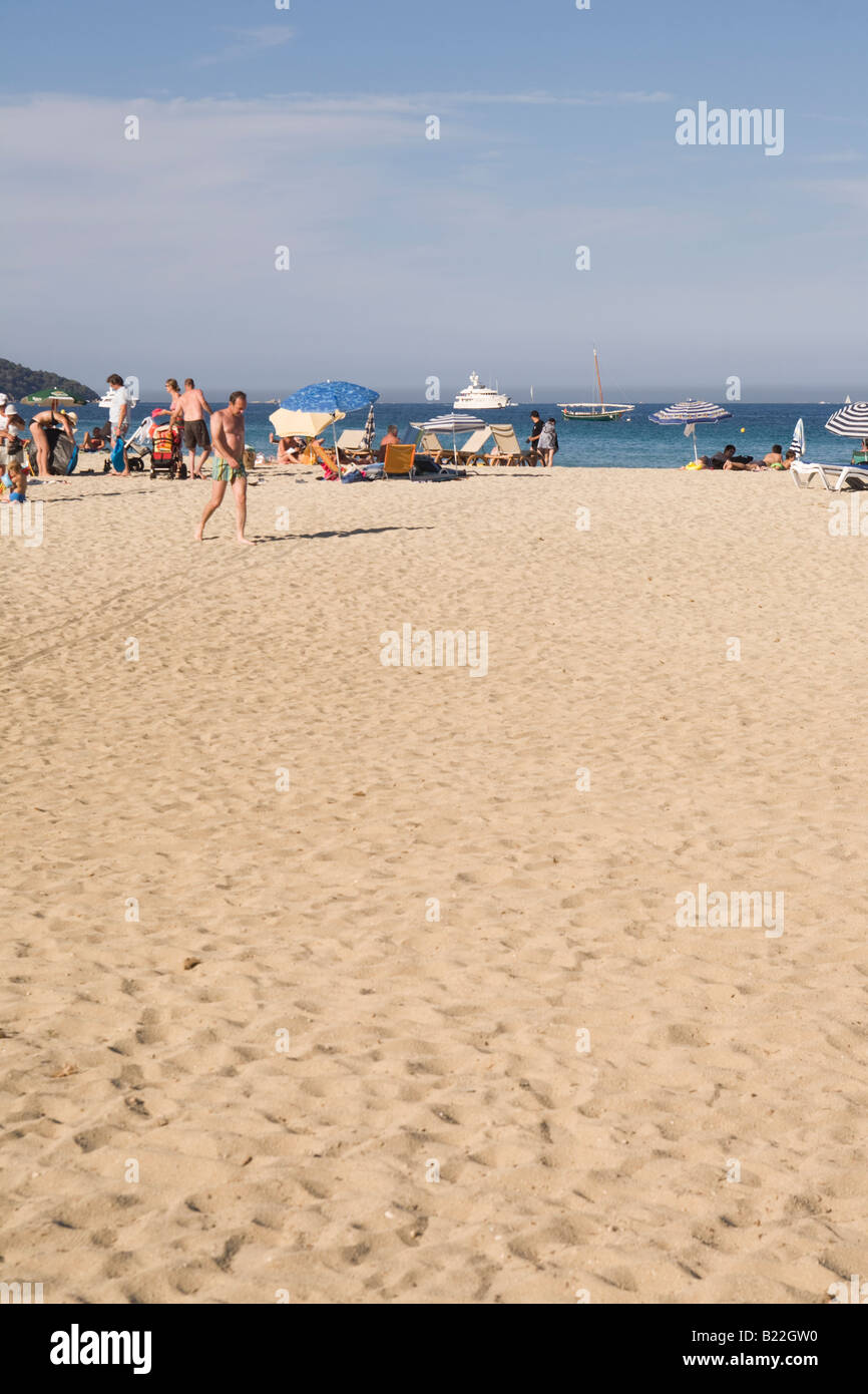 Plage de Pampelonne, Spiaggia di St Tropez, Francia, Cote d'Azur Foto Stock