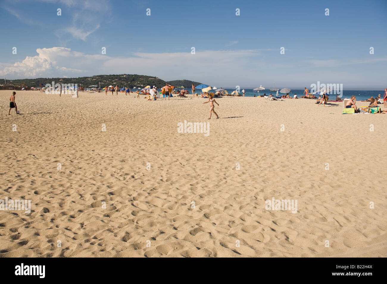 Plage de Pampelonne, Spiaggia di St Tropez, Francia, Cote d'Azur Foto Stock