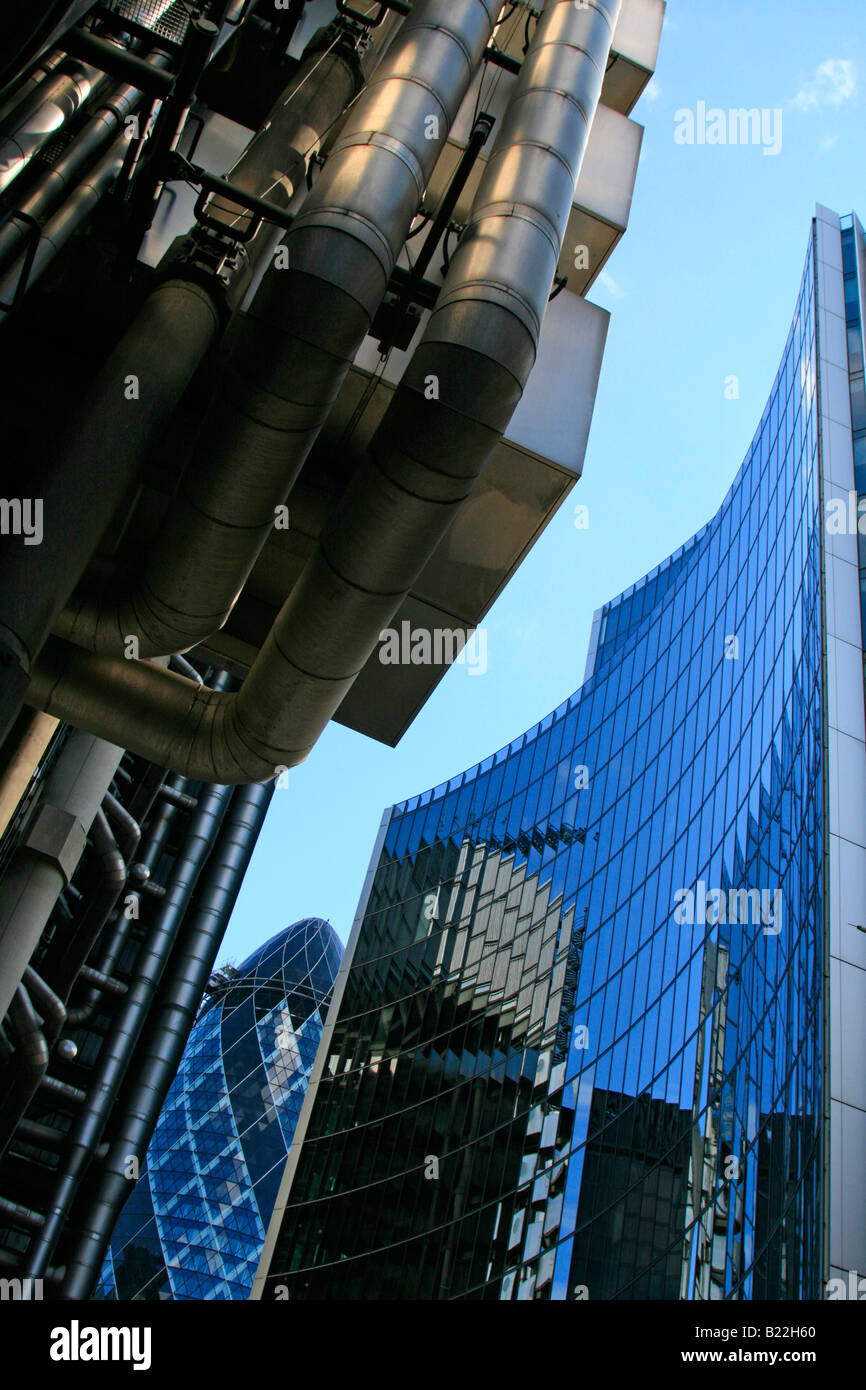 Lloyds building e 51 Lime Street Tower Willis Group Holdings città di Londra Inghilterra Regno unito Gb Foto Stock