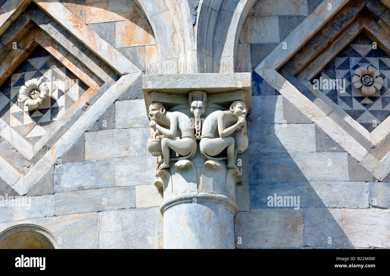 Dettaglio della torre pendente di Pisa Foto Stock