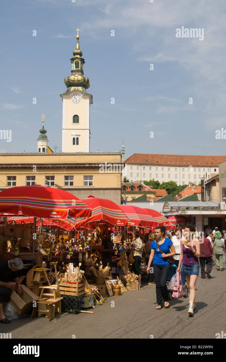 Mercato Dolac Zagreb Foto Stock