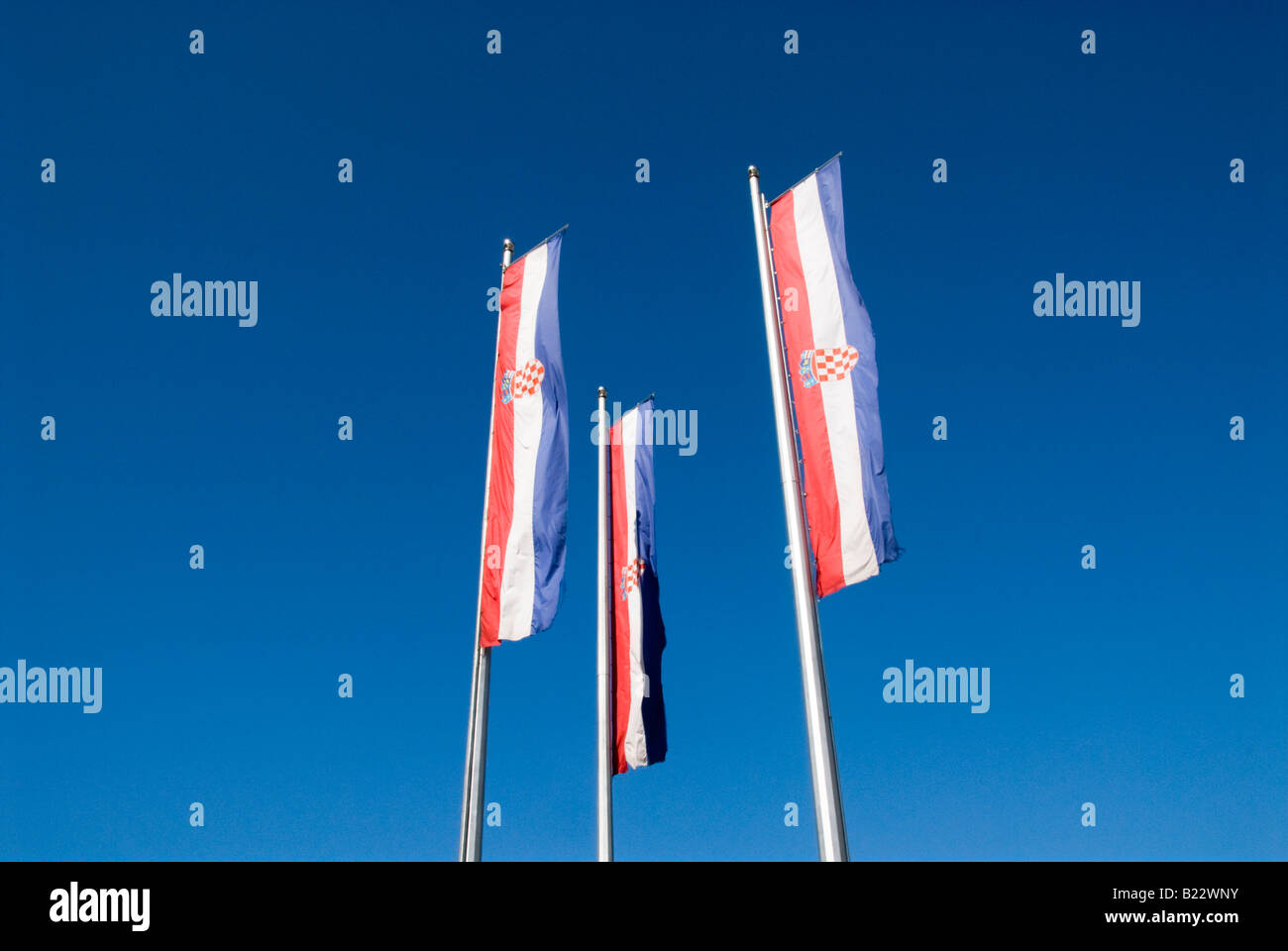 Il croato bandiere nazionali Foto Stock