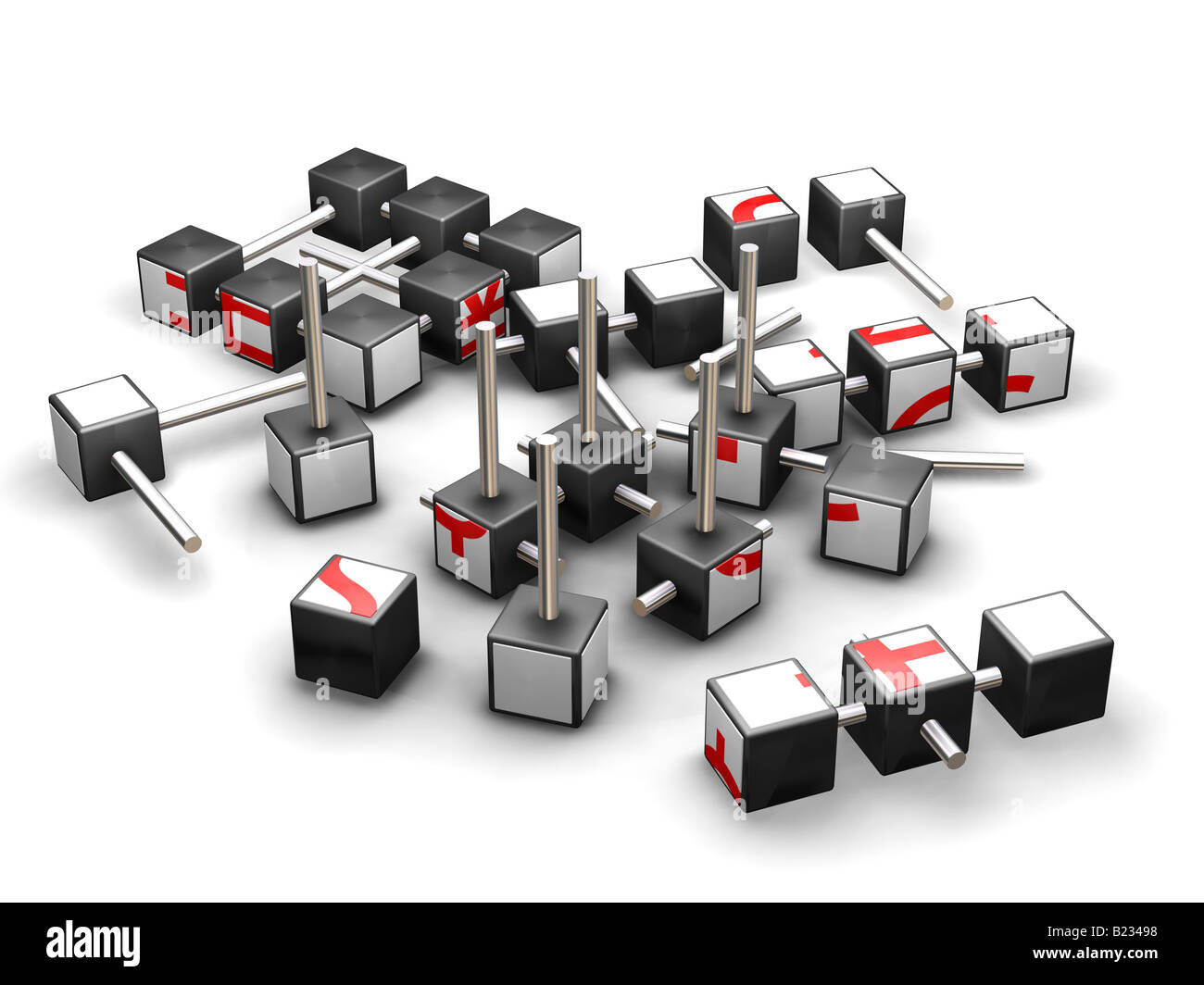 3D render di un puzzle con il simbolo Euro stampati su di essa Foto Stock