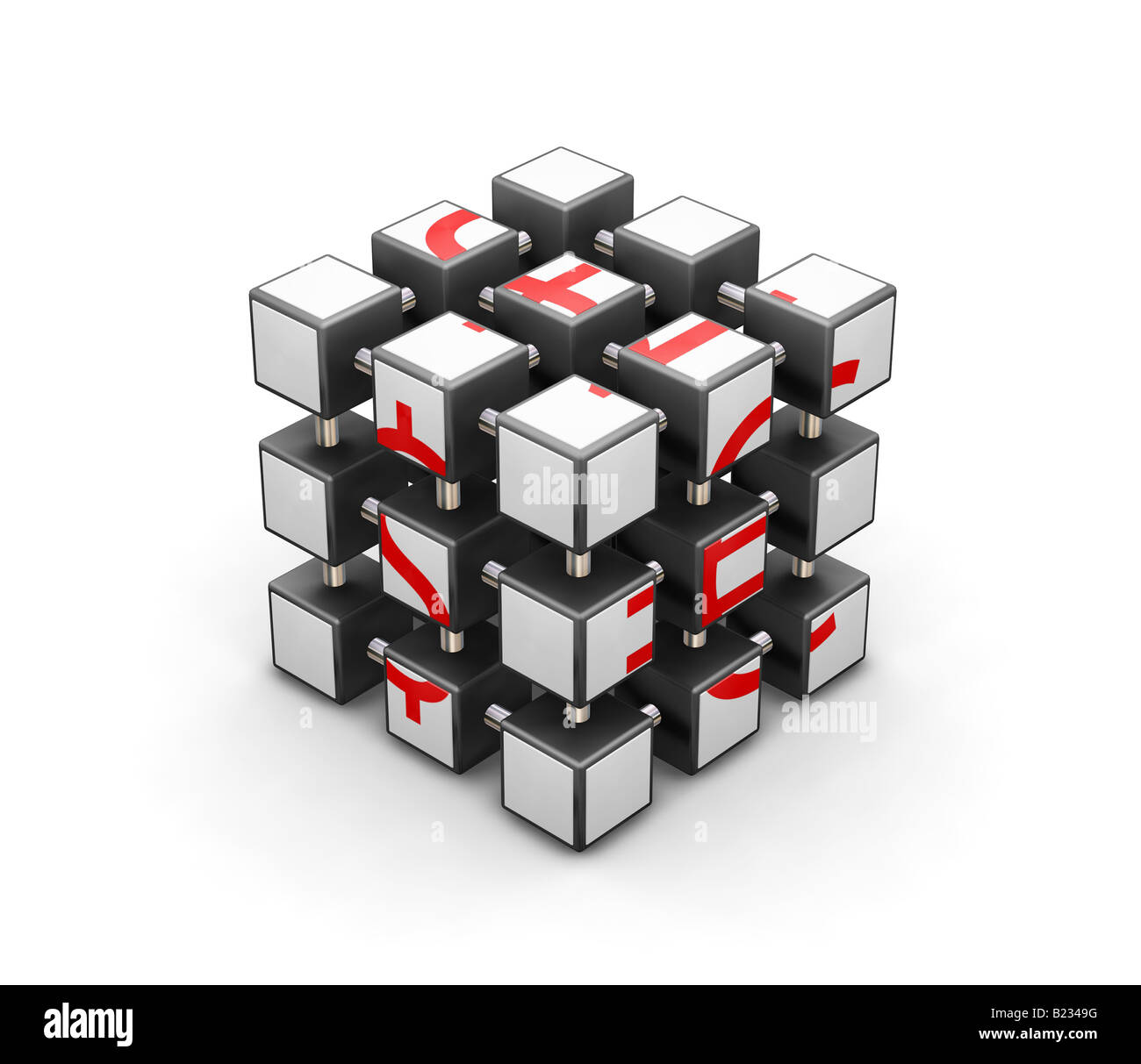 3D render di un puzzle con Euro i simboli di valuta su di esso Foto Stock