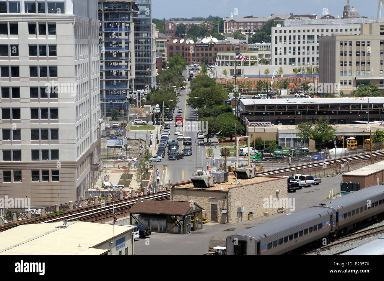Vista aerea della zona intorno a La Union Station a Washington DC Foto Stock