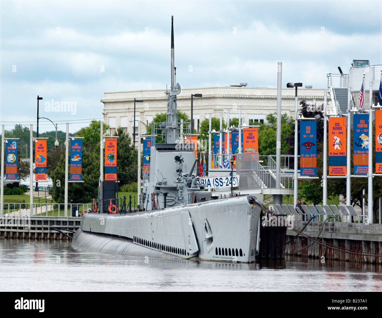 USS Cobia sottomarino della Seconda Guerra Mondiale sul display in Wisconsin il Museo Marittimo di Manitowoc nel Wisconsin Foto Stock