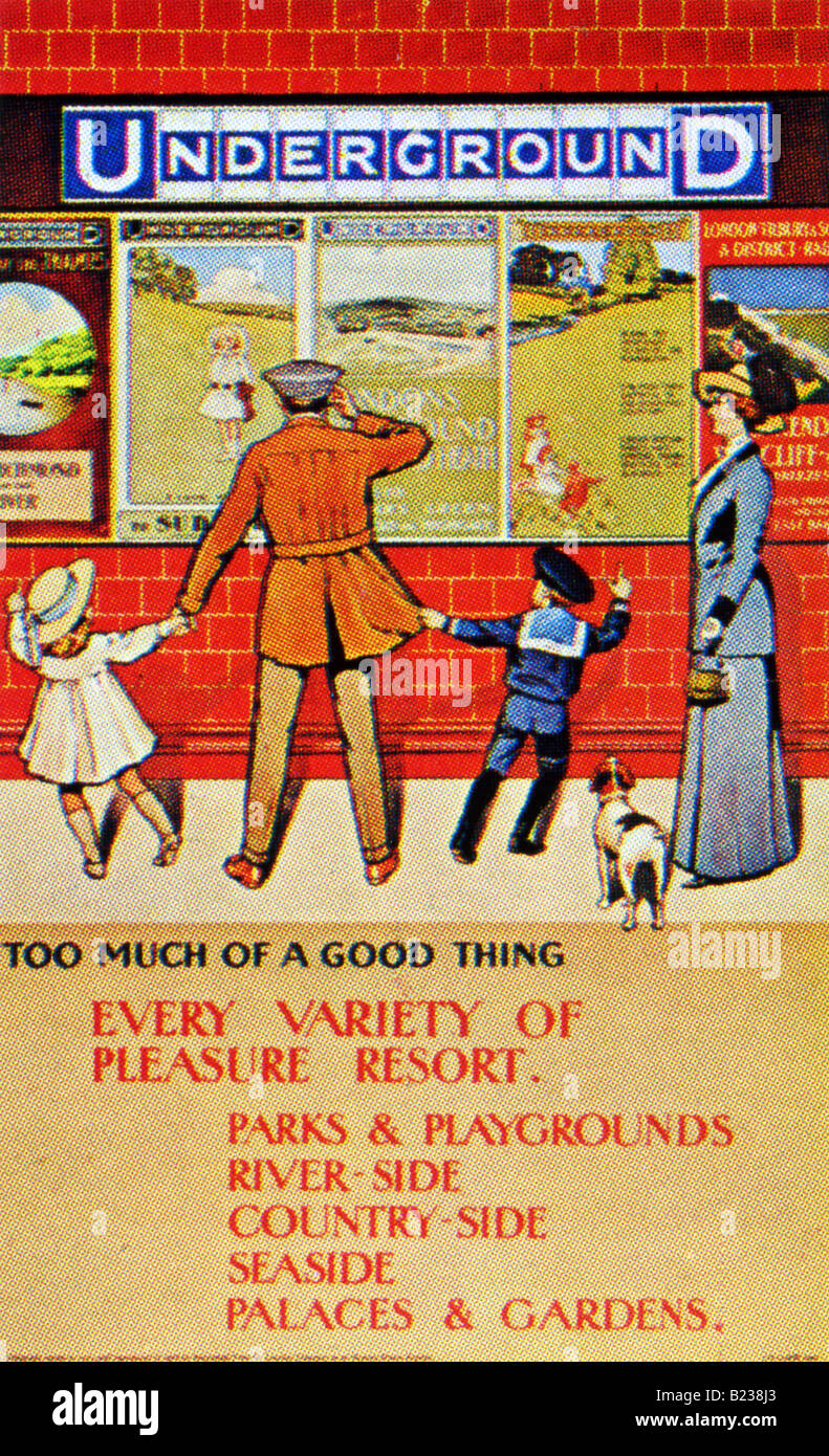 Edwardian design su una metropolitana di Londra Poster del 1910 Ogni varietà di piacere Resort per solo uso editoriale Foto Stock