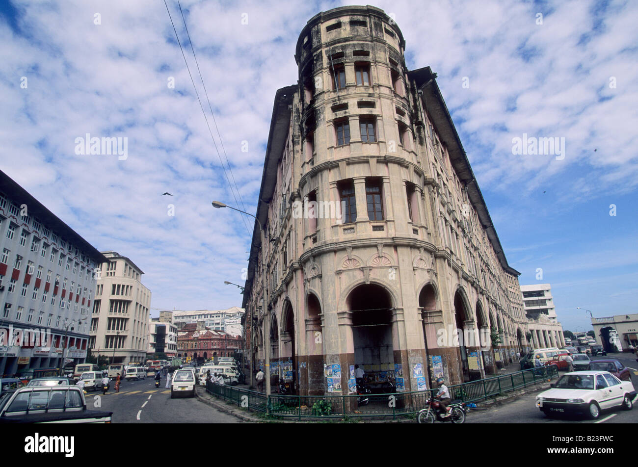 Una strada nel centro di Colombo, Sri Lanka Foto Stock