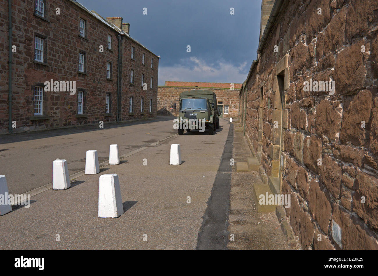 Autocarro militare trasporti di Fort George Nairn Inverness regione delle Highlands Scozzesi Aprile 2008 Foto Stock