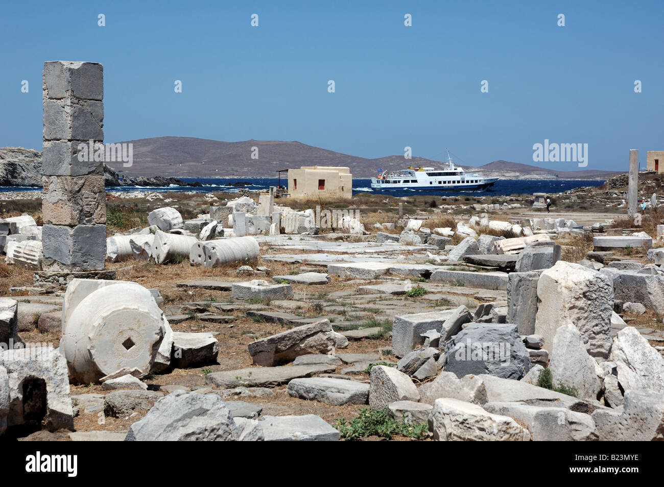 Rovine di Delos, Grecia Foto Stock