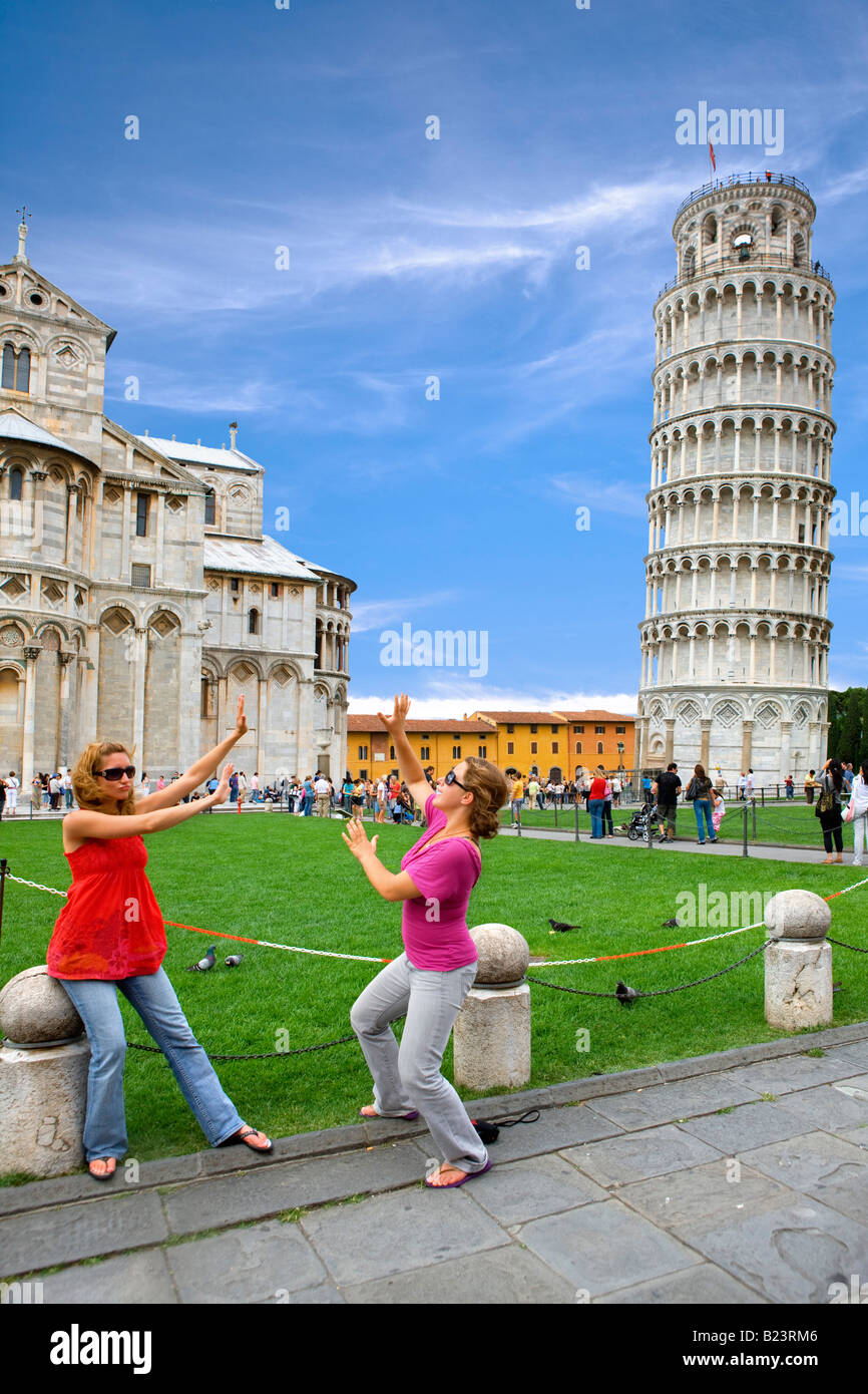 Torre pendente di Pisa Foto Stock