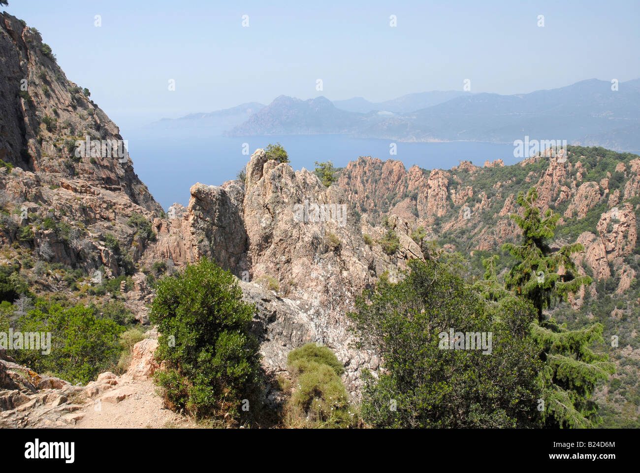 La regione montagnosa di north western Corsica Foto Stock