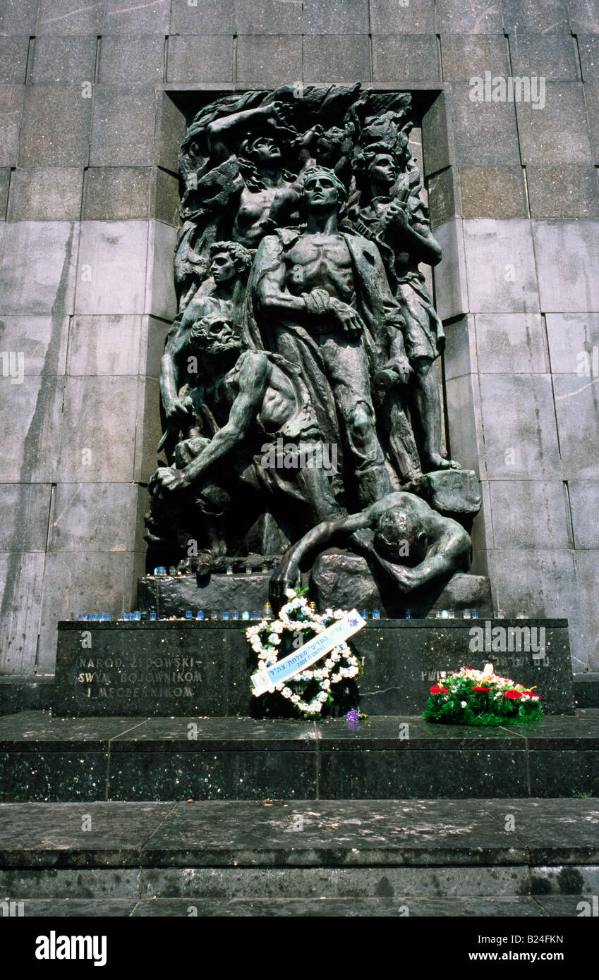 9 luglio 2008 - il Monumento agli Eroi del Ghetto di Varsavia presso il sito dell'ex ghetto nella capitale polacca di Varsavia. Foto Stock